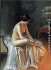 Delphin Enjolras Nude by Firelight painting